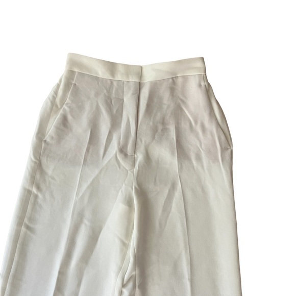 ZARA FLOWY High-Waisted WIDE LEG MENSWEAR STYLE PANTS WHITE 2338/795 NWT Size XS - Picture 9 of 14